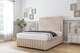 image 3 of Sloomy Boston Chrome Sand Naples Divan Bed Base 2 Drawers Right Side With 54 Inch Floor Standing Headboard & 12 Inch Matching Footboard | Cream | Sand | Super King | 1