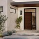 image 7 of Modern Rectangular Outdoor Lantern Wall Light in Matte Black with Clear Glass | Black | Black | 1