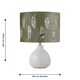 image 6 of Set of 2 Tuscan - White Ceramic Lamps with Sage Green Fern Shade | White | Green | Large | 2