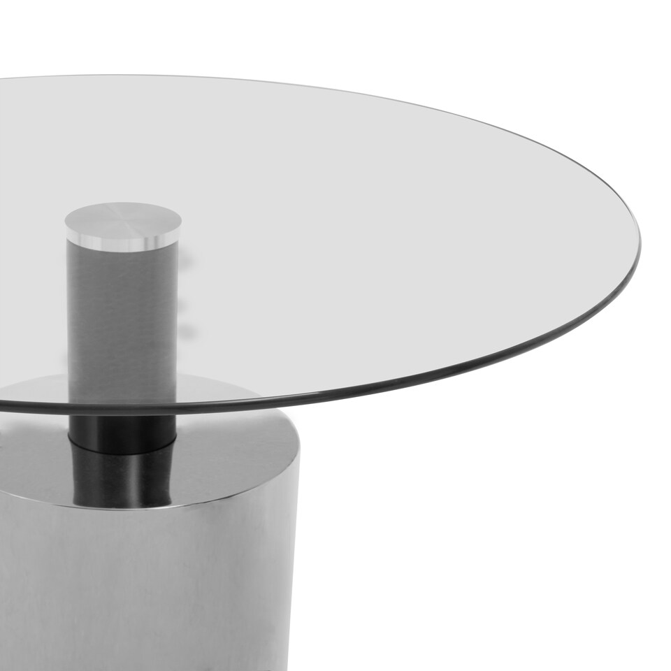image 1 of Interiors by Premier Clear Glass Top and Silver Base Side Table Silver