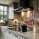 image 2 of Abstract Fall Pattern In Bright Autumn Colours Splash Back | White