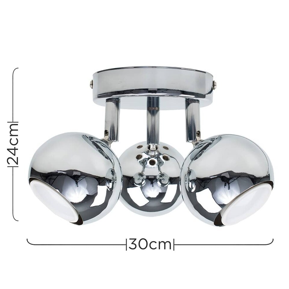 image 1 of ValueLights Retro Eyeball Polished Silver Spotlight and Cool White Bulb