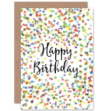 Colourful Confetti Happy Birthday For her Greeting Card