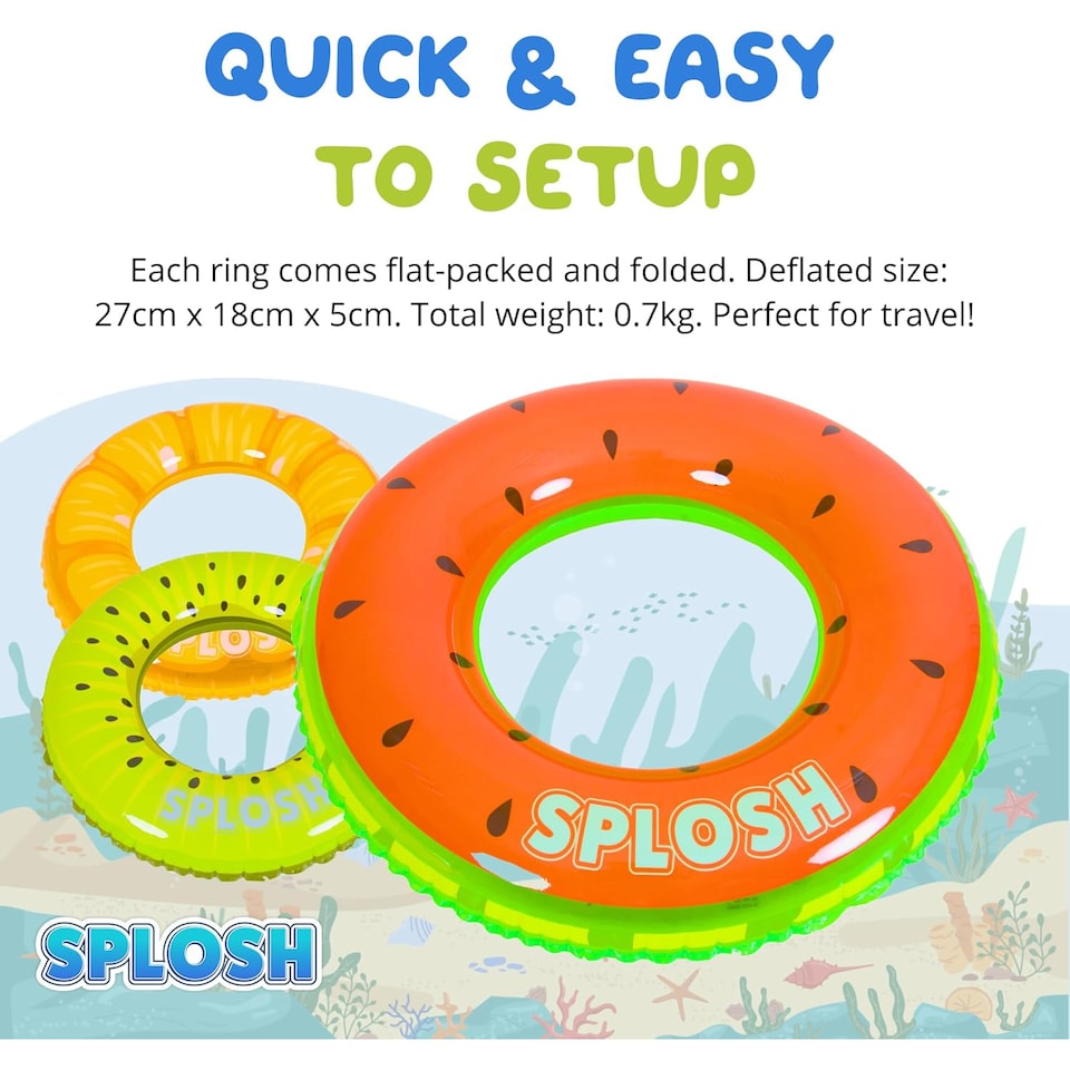 image 1 of Splosh Fruit Swim Rings - Set of 3
