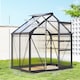 image 3 of Outsunny 6x4ft Walk-In Polycarbonate Greenhouse Plant Grow Galvanized