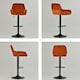 image 2 of Lakeland Furniture Arnside Burnt Orange Velvet Black Adjustable Base 1 Bar Stool