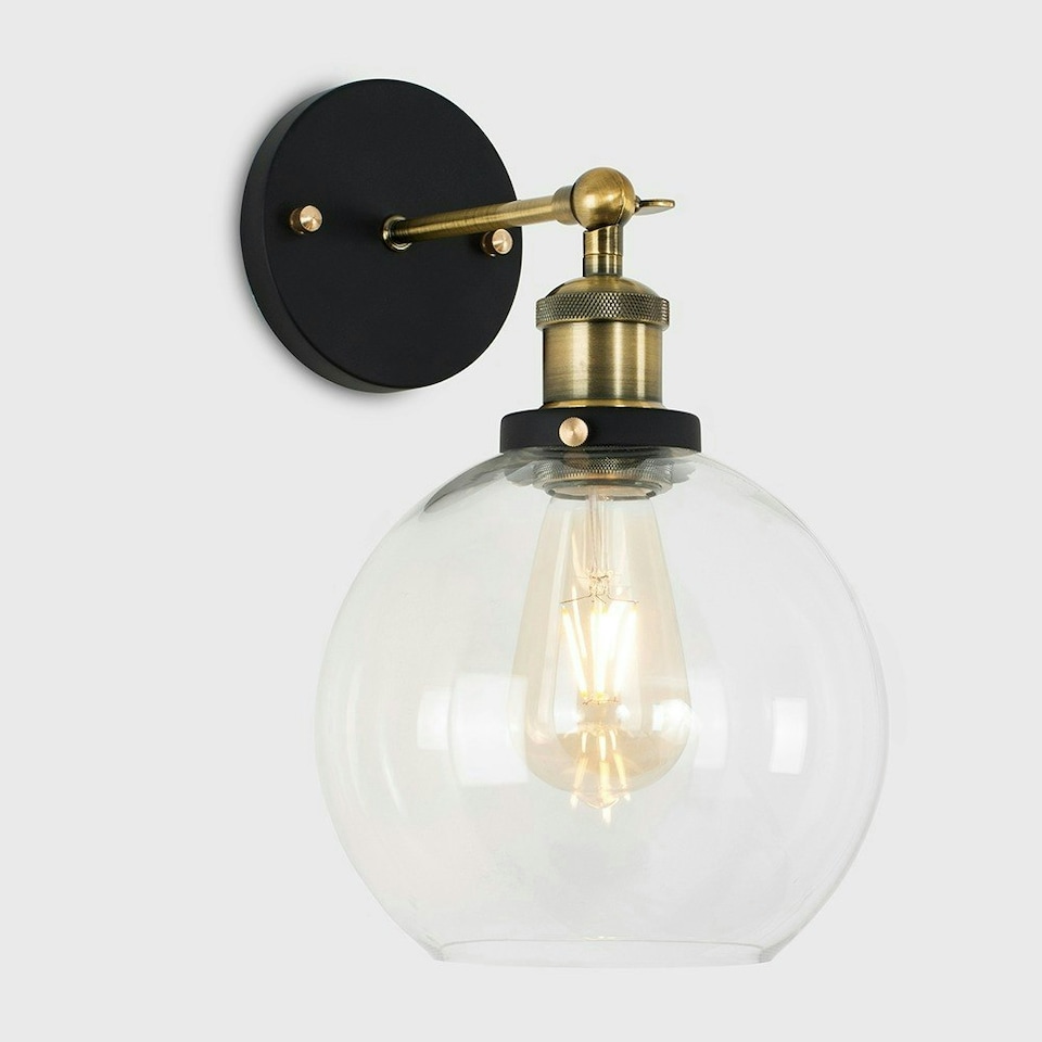 image 1 of ValueLights Sheridan Industrial Pair of Black Indoor Wall Light
