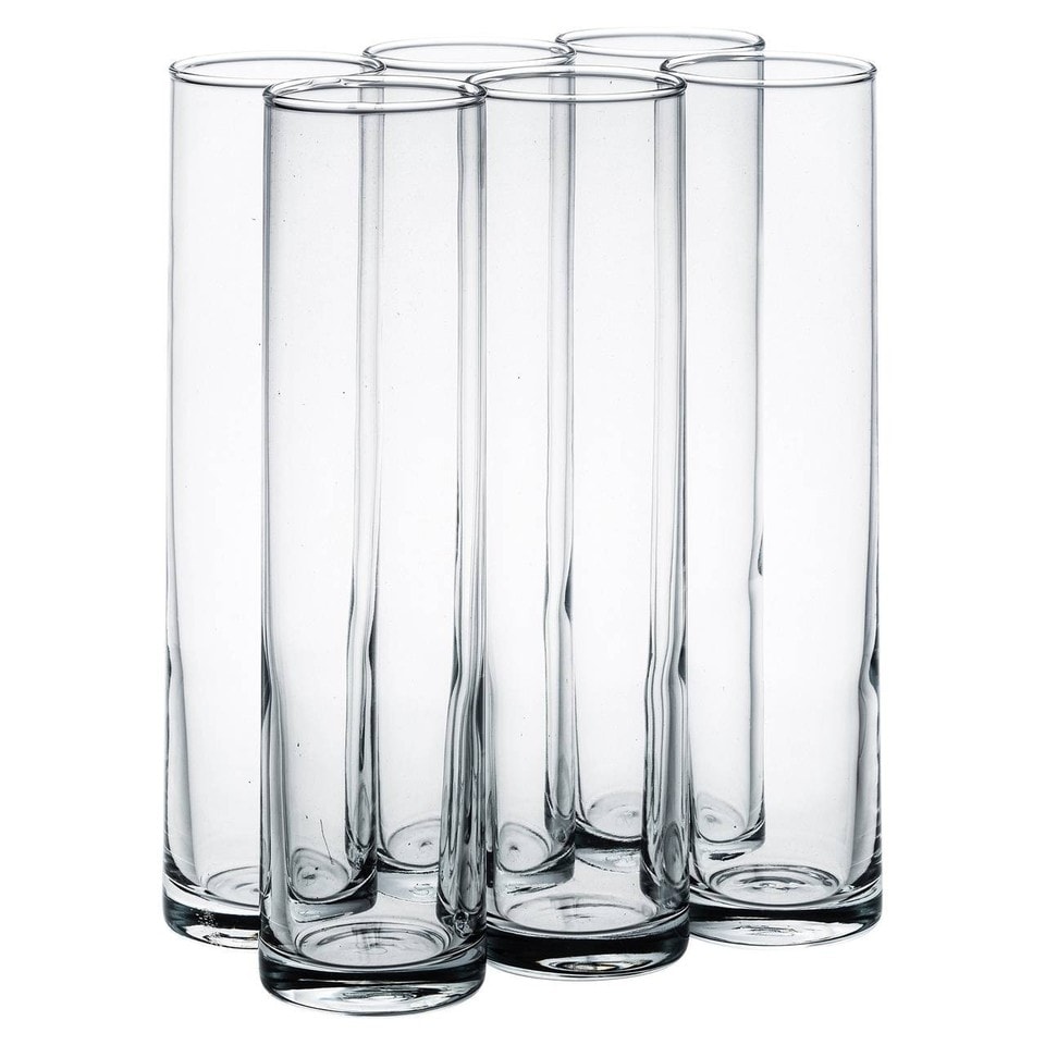 image 1 of 370ml Tall Pub Cocktail Glasses Highball Tumblers Clear Glass Set of 12
