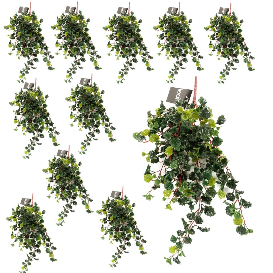 image 1 of 12 x 70cm UV Resistant Artificial Geranium Bush