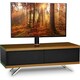 image 1 of MDA Designs TUCANA 1200 HYBRID Black Walnut TV Cabinet BeamThru Remote-Friendly Doors for up to 60" Flat Screen TVs with Mounting Arm Brown