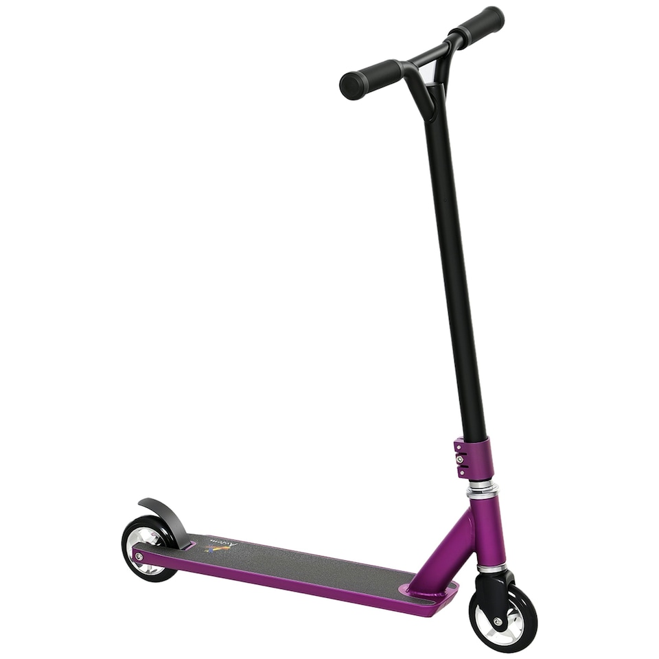 image 1 of HOMCOM Stunt Scooter Entry Level Tricks Scooter for 14+ Beginners Purple