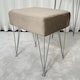image 3 of CARME Home - Olivia Silver Velvet Padded Stool