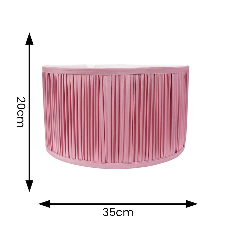 image 1 of ValueLights Jess Blush Pink Fabric Ruched Pleated Large Drum Shade | Pink