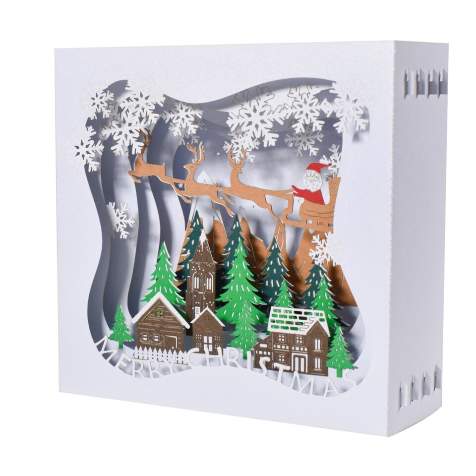 image 1 of Snowy Village Charm 3D Pop Up Christmas Card