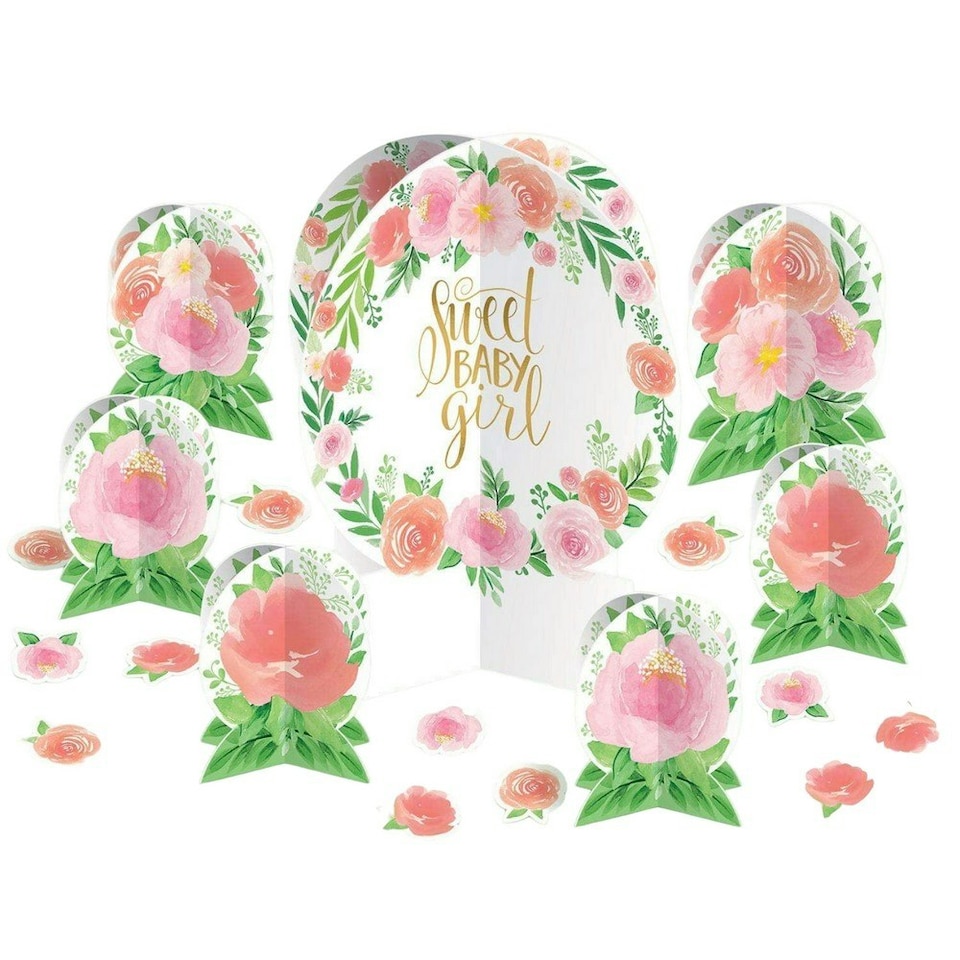 Amscan Baby Shower Party Centrepiece Set - White/Pink/Green - One Size