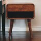 image 2 of Artisan Furniture Solid Wood Curve Open Slot Chestnut Bedside, 1 drawer & 1 Shelf, Brown