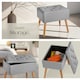 image 5 of Bench Ranya upholstered linen look with storage space - 300kg capacity Grey | Light Grey