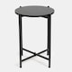 image 4 of OHS Round Side Table Coffee End Tables Nightstand with Metal Frame | Black