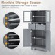 image 6 of COSTWAY Bathroom Storage Cabinet Floor Organizer Grey Grey