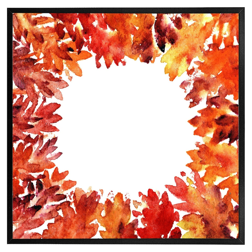 image 1 of Circled autumn leaves (Picture Frame) Grey | XL