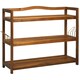 image 1 of HOMCOM 3-Tier Shoe Rack Acacia Wood Shoe Storage Shelf for Entryway Bedroom Teak