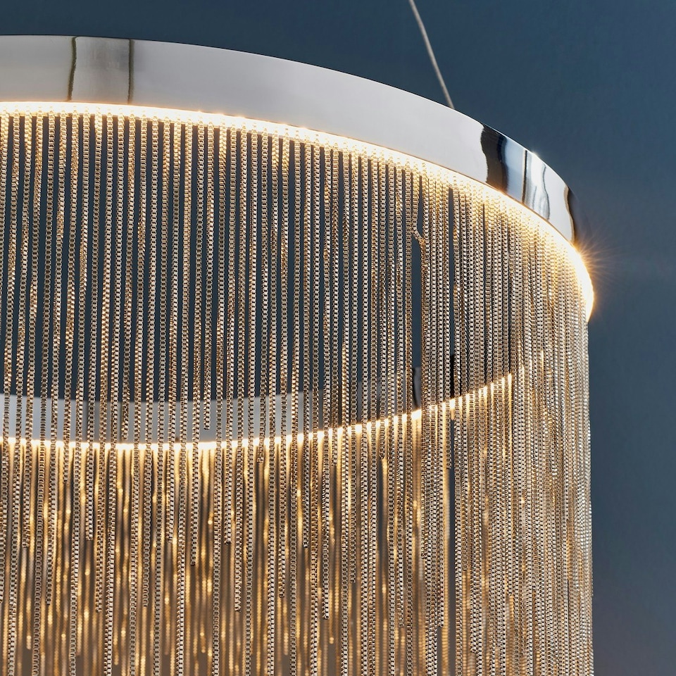 image 1 of Zelma LED 1 Light Pendant Chrome, Silver Chain