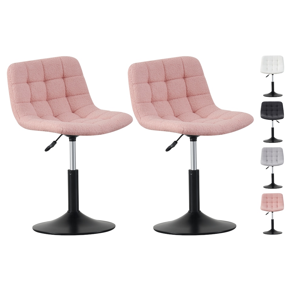 image 1 of MCC Direct Bouclé Fabric Swivel Dressing Table Chair Vanity Accent Stool Drake