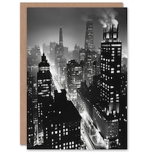 Gotham City White Cityscape Concept Him Her Birthday Card