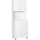 image 1 of HOMCOM Modern Kitchen Cupboard Storage Organiser Microwave Cabinet Grey