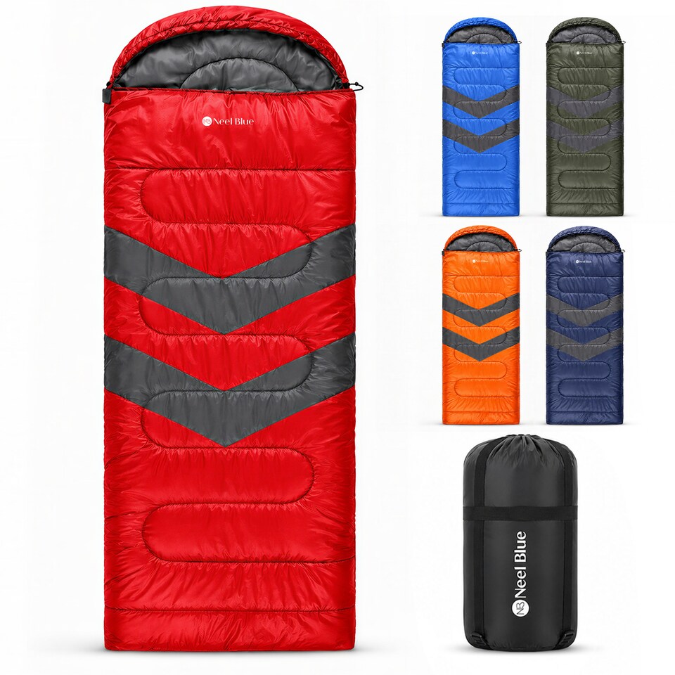 image 1 of 4 Season Waterproof Backpacking Sleeping Bag for Single Adults - 6ft