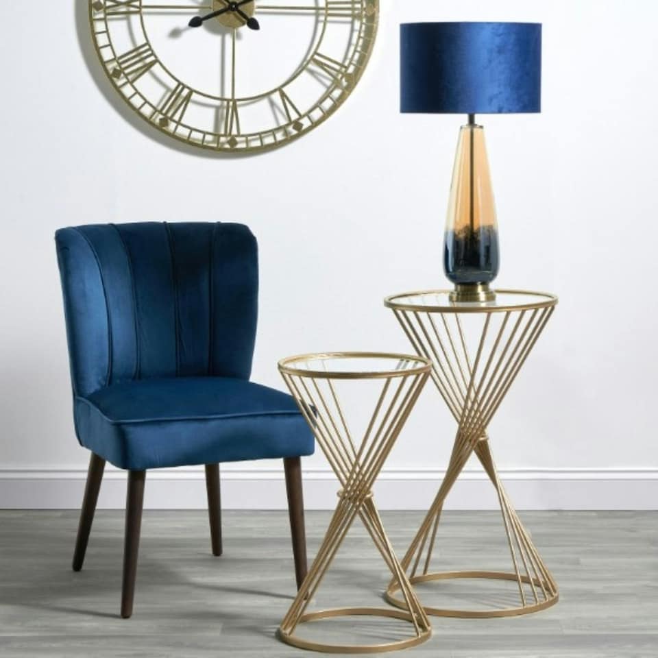 image 1 of Elena Blue Glass Table Lamp Blue