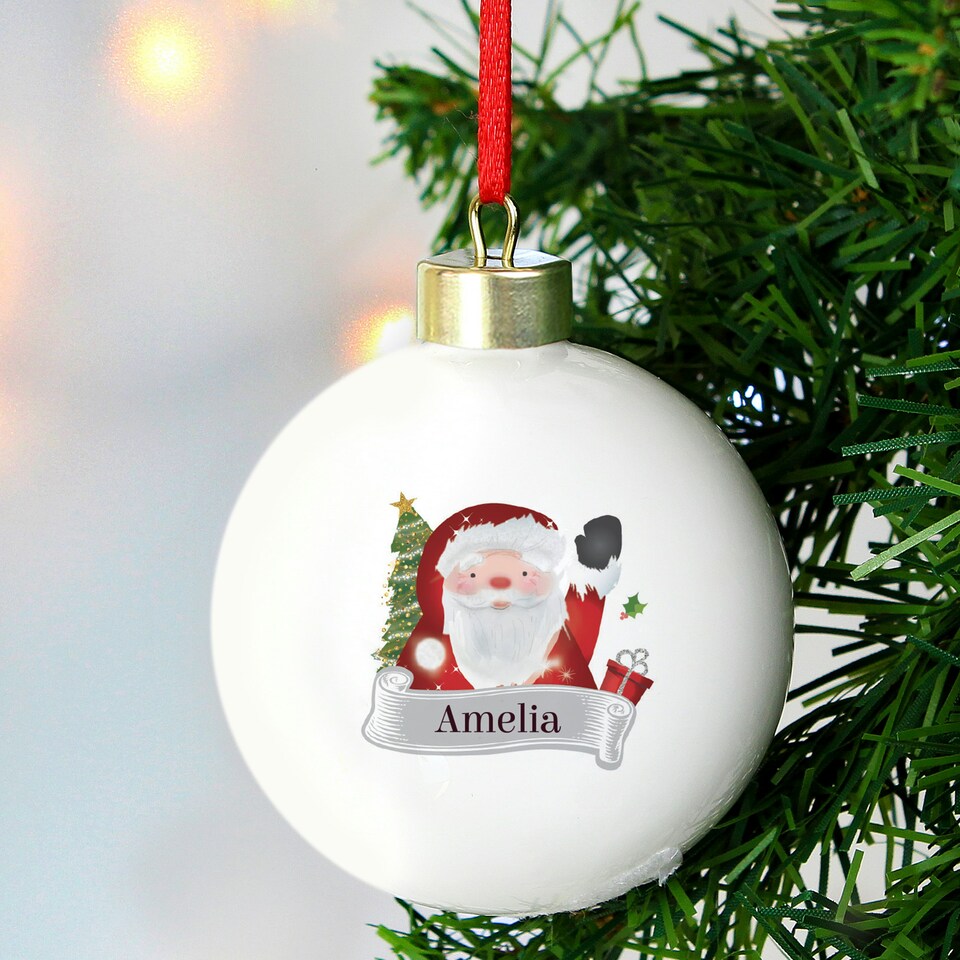 image 1 of Personalised Santa Claus Bauble