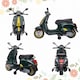 image 8 of AIYAPLAY Vespa Licensed 12V Kids Electric Bike w/ 2 Training Wheels, Green