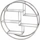 image 1 of Large Circular Wall Hanging Multi Shelf - Metal/Glass - L22 x W92 x H92 cm - Silver