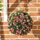 image 8 of HOMCOM Set of 2 Decorative Artificial Plants, UV-protected Artificial Plant Topiary Rose Balls, Fake Plants for Home Indoor outdoor Decor, 28cm, Pink