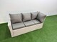 image 4 of Fimous 8 Seater Rattan Garden Furniture Set Outdoor Patio Dining Corner Sofa Sets with Dining Table 2 Big Footstools Light Grey Mixed