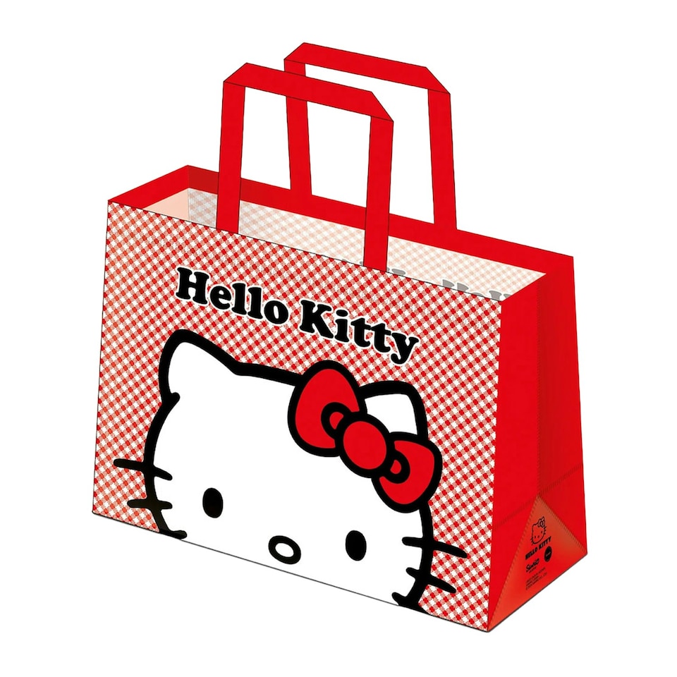 Hello Kitty Checked Reusable Shopper - Red/White/Black - One Size