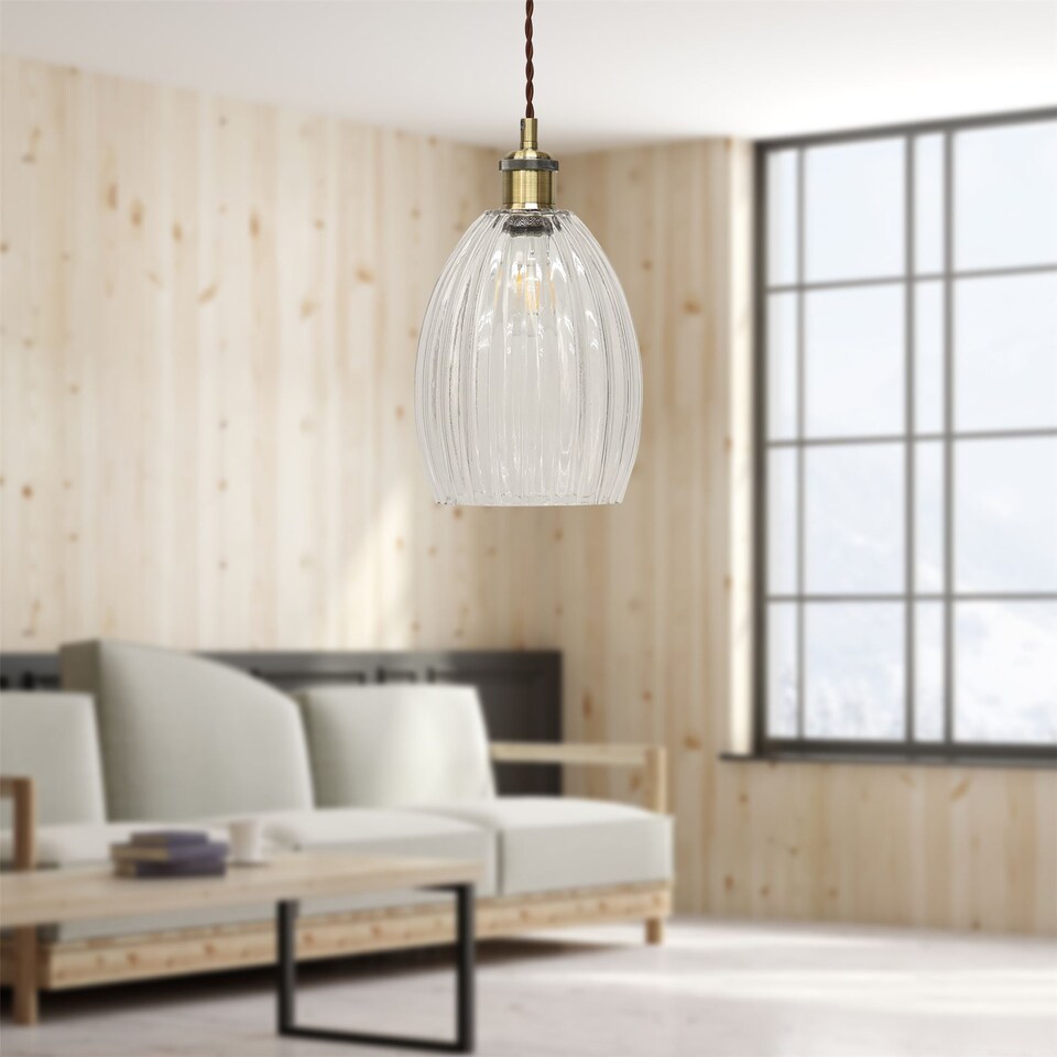 image 1 of Flex - Antique Brass Retro Ceiling Pendant Flex Kit for Shades