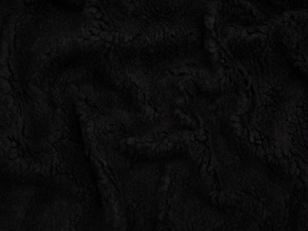 Minerva Core Range Black Heavy Lambskin Sherpa Fleece Fur Fabric for Dressmaking, Toy Making, 155cm / 61" Wide - per metre