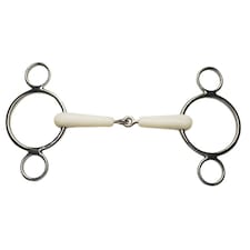 Korsteel Horses Flexi Jointed 2 Ring Dutch Gag Bit - Ivory - 5.5in