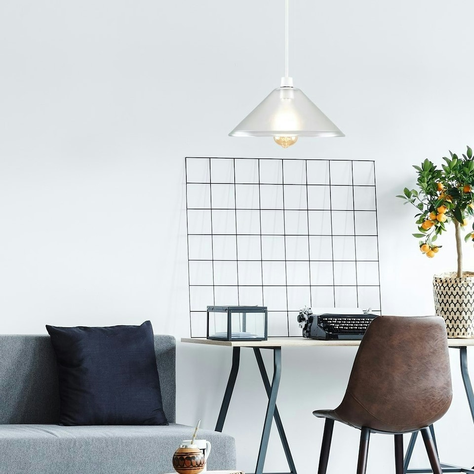 image 1 of ValueLights Retro Style Clear Glass Tapered Ceiling Pendant Light Shade