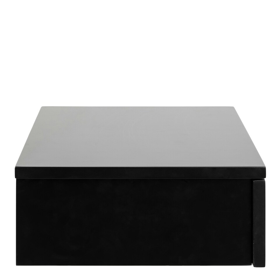 image 1 of Avignon Square Bedside Table with 1 Drawer in Black