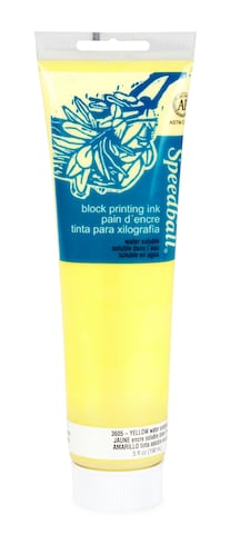 Speedball Water-Soluble Block Ink, Yellow, 5oz