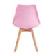image 5 of Set of 6 Dining Chairs with Solid Wooden Legs and Seat Cushion Pads in Pink - Eva by MCC