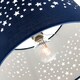 image 2 of Stars Decorated Children-Kids Midnight Blue Cotton Bedroom Pendant or Lamp Shade | Blue
