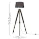 image 3 of ValueLights Clipper Wood and Silver Chrome Tripod Floor Lamp with Grey Tapered Shade - Complete with 6w LED GLS Bulb In Warm White
