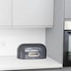 image 5 of CALITEK Retro Bread Bin Round Top Kitchen Counter Coated Carbon Steel Grey
