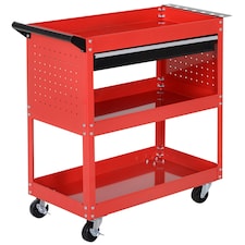 DURHAND 3-tier Tool Trolley Cart Roller Cabinet Garage Workshop with Drawer