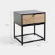 image 5 of VonHaus Dalton Side Table Chevron Design with Drawers