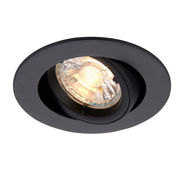 Netlighting Cast Recessed Downlight Round Adjustable Matt Black 80mm CutOut Dimmable